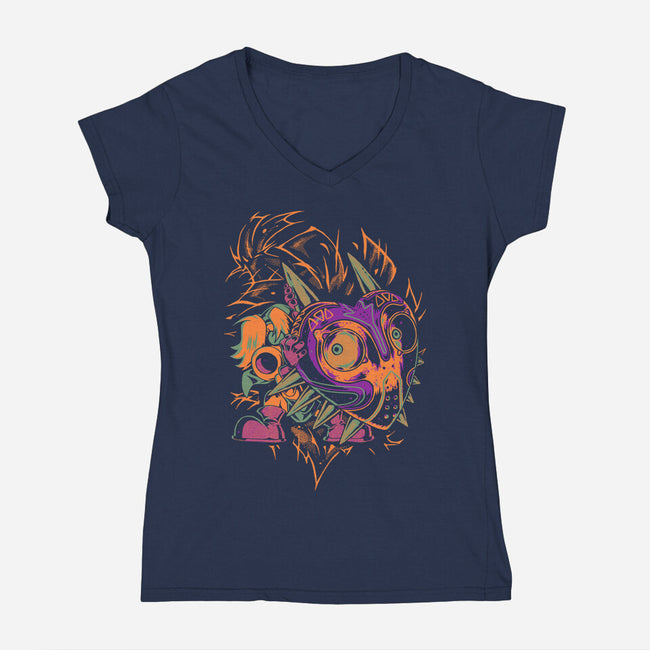Little Lost Boy-Womens-V-Neck-Tee-1Wing