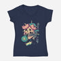 Bad Ending-Womens-V-Neck-Tee-1Wing