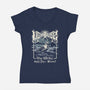Lighthouse Black Metal-Womens-V-Neck-Tee-Nemons