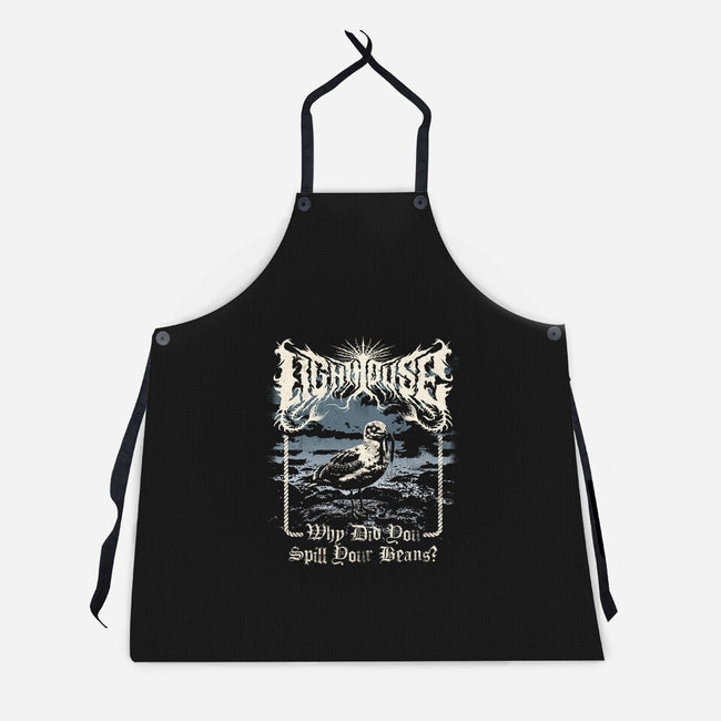 Lighthouse Black Metal-Unisex-Kitchen-Apron-Nemons