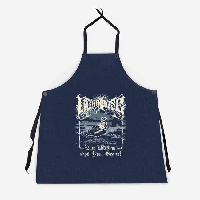 Lighthouse Black Metal-Unisex-Kitchen-Apron-Nemons