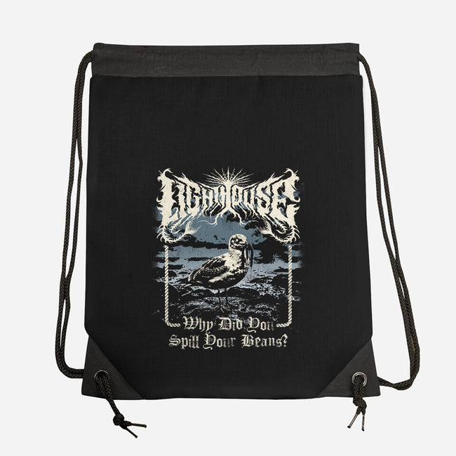 Lighthouse Black Metal-None-Drawstring-Bag-Nemons