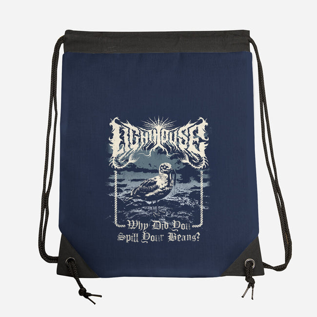 Lighthouse Black Metal-None-Drawstring-Bag-Nemons
