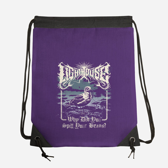 Lighthouse Black Metal-None-Drawstring-Bag-Nemons
