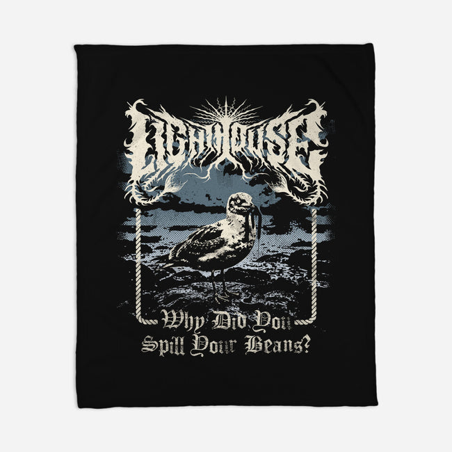 Lighthouse Black Metal-None-Fleece-Blanket-Nemons