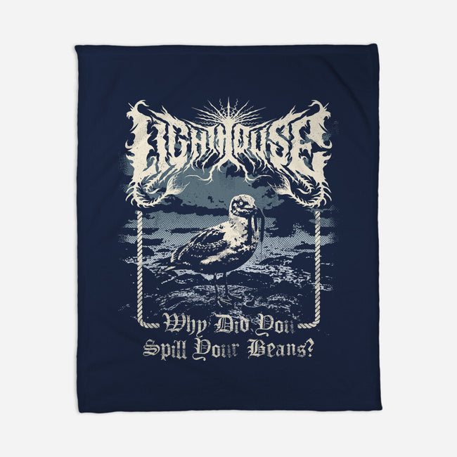 Lighthouse Black Metal-None-Fleece-Blanket-Nemons