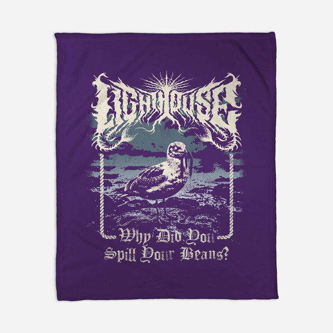 Lighthouse Black Metal-None-Fleece-Blanket-Nemons