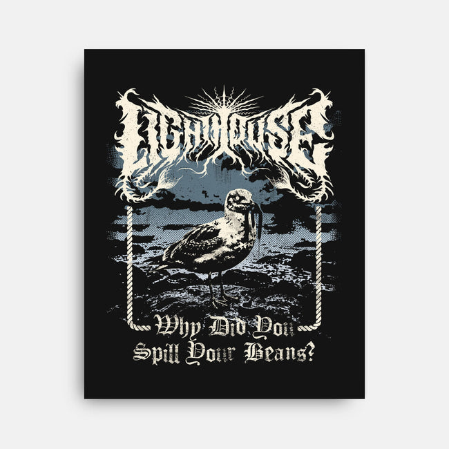 Lighthouse Black Metal-None-Stretched-Canvas-Nemons
