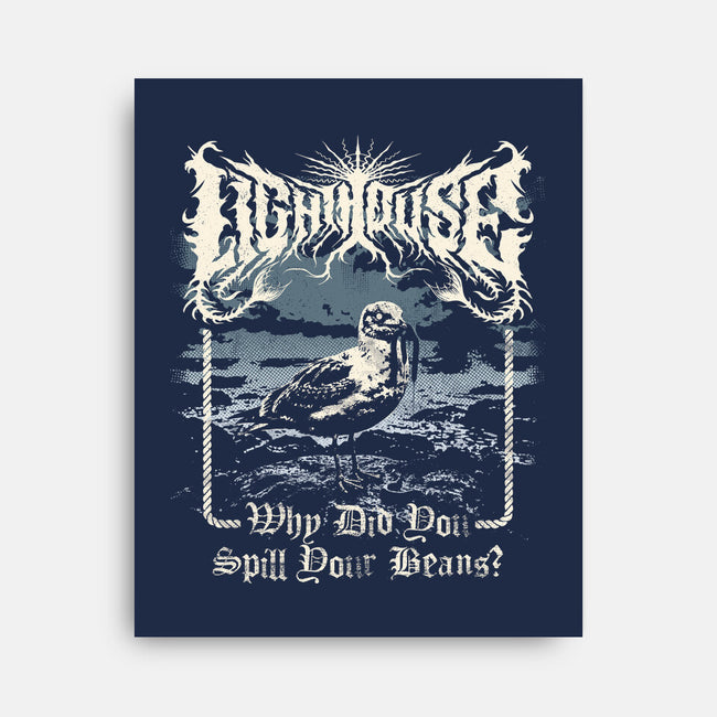 Lighthouse Black Metal-None-Stretched-Canvas-Nemons