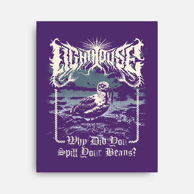 Lighthouse Black Metal-None-Stretched-Canvas-Nemons