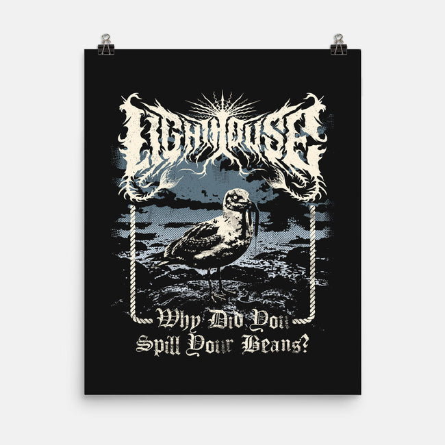 Lighthouse Black Metal-None-Matte-Poster-Nemons