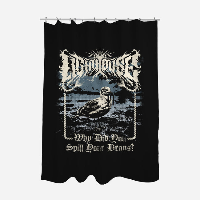 Lighthouse Black Metal-None-Polyester-Shower Curtain-Nemons