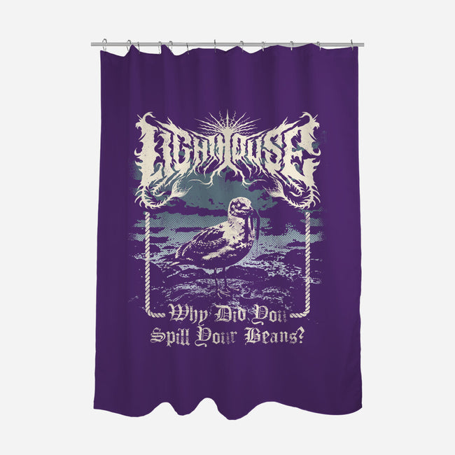 Lighthouse Black Metal-None-Polyester-Shower Curtain-Nemons