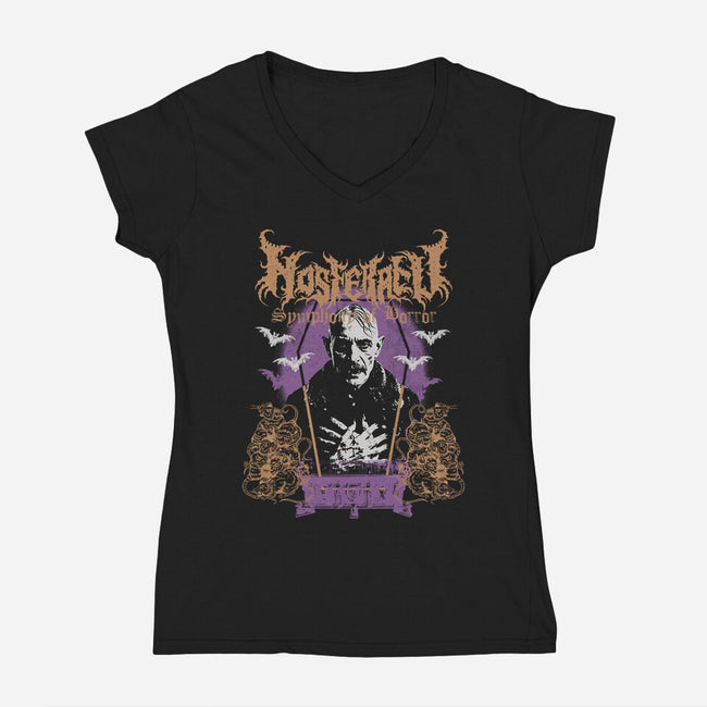 Nosferatu Black Metal-Womens-V-Neck-Tee-Nemons