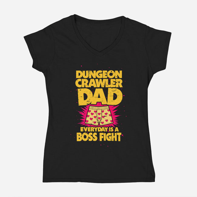 Dungeon Crawler Dad-Womens-V-Neck-Tee-retrodivision