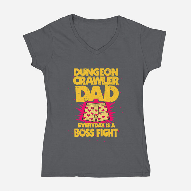 Dungeon Crawler Dad-Womens-V-Neck-Tee-retrodivision