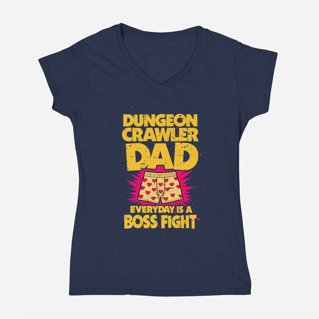 Dungeon Crawler Dad-Womens-V-Neck-Tee-retrodivision