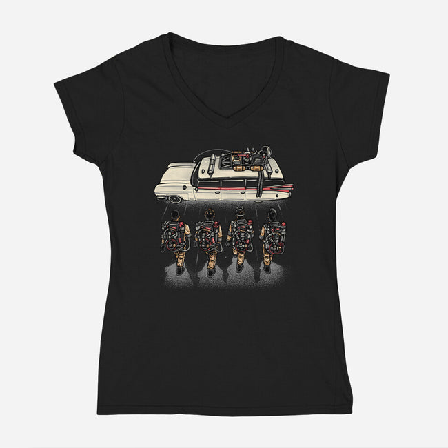 Time To Answer The Call-Womens-V-Neck-Tee-glitchygorilla