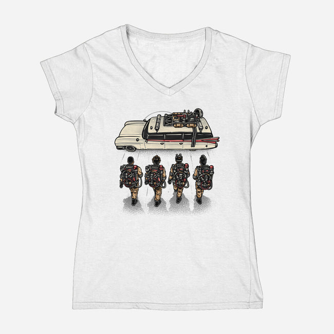 Time To Answer The Call-Womens-V-Neck-Tee-glitchygorilla