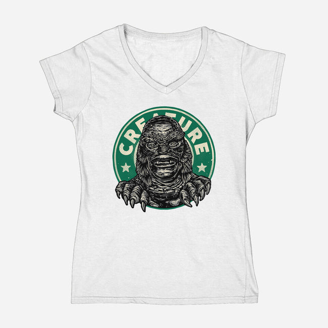Become The Creature-Womens-V-Neck-Tee-glitchygorilla