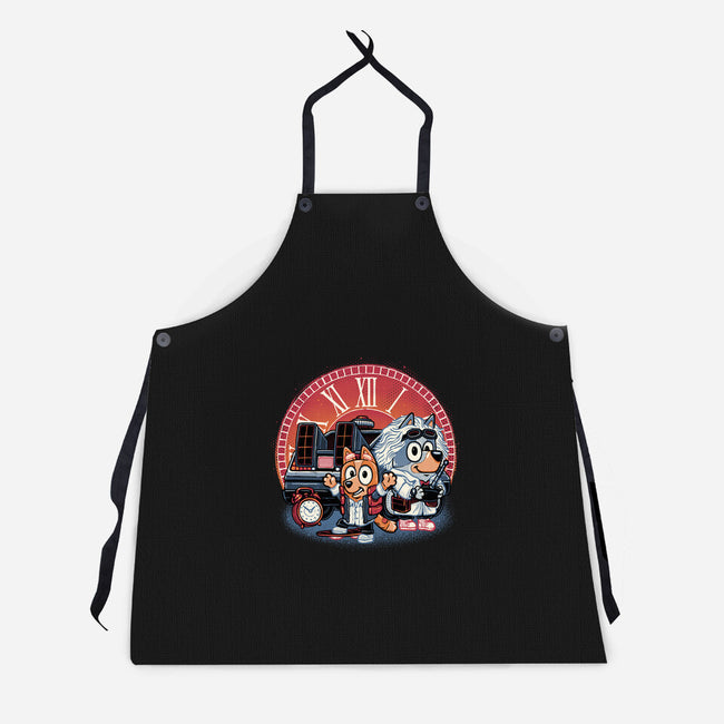 Bark In Time We Go-Unisex-Kitchen-Apron-glitchygorilla
