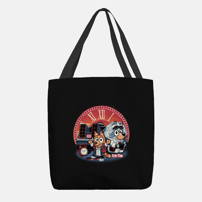Bark In Time We Go-None-Basic Tote-Bag-glitchygorilla