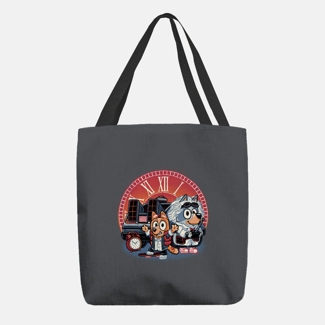 Bark In Time We Go-None-Basic Tote-Bag-glitchygorilla