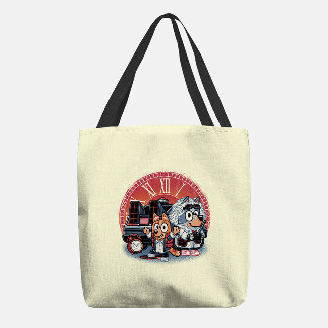 Bark In Time We Go-None-Basic Tote-Bag-glitchygorilla