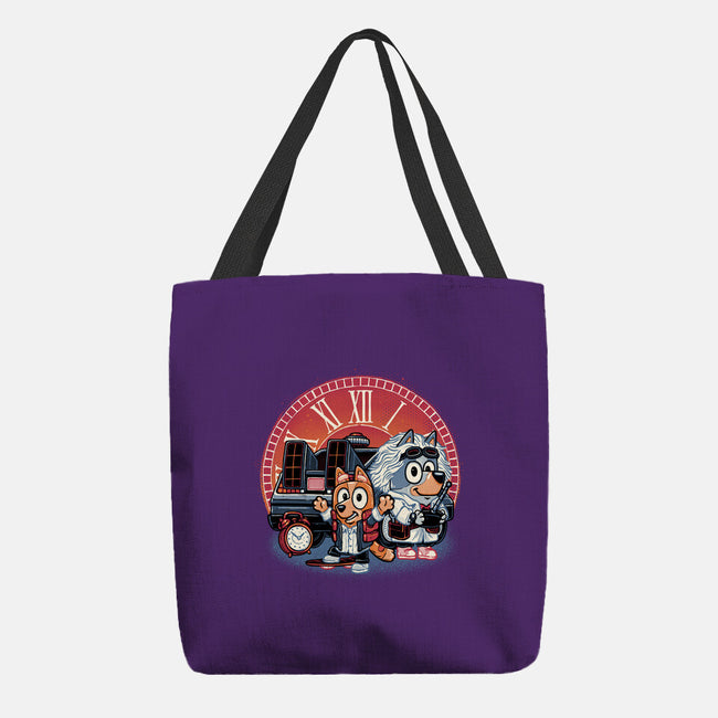 Bark In Time We Go-None-Basic Tote-Bag-glitchygorilla