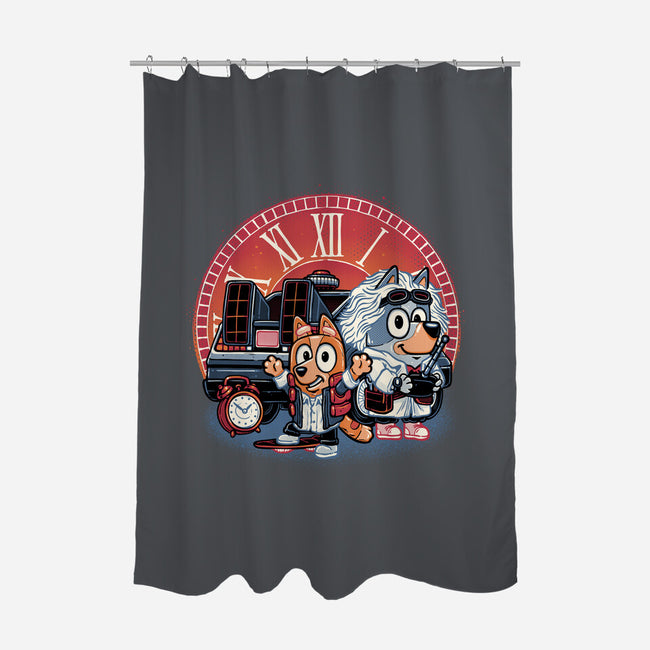 Bark In Time We Go-None-Polyester-Shower Curtain-glitchygorilla