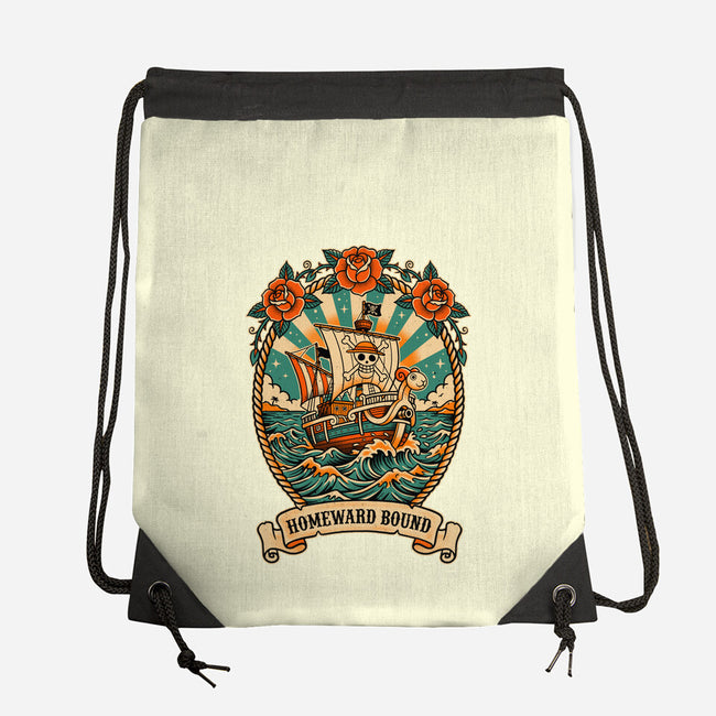 Oldschool Pirate Ship-None-Drawstring-Bag-P1yu5h