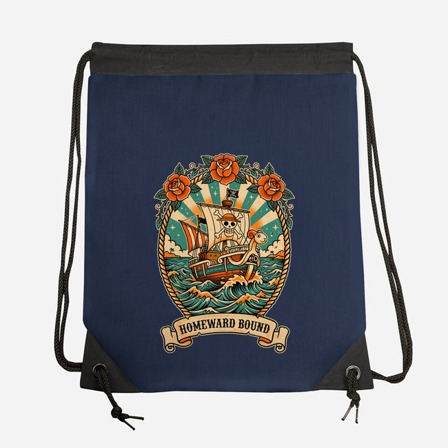 Oldschool Pirate Ship-None-Drawstring-Bag-P1yu5h