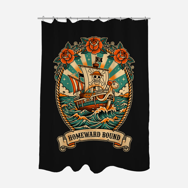 Oldschool Pirate Ship-None-Polyester-Shower Curtain-P1yu5h