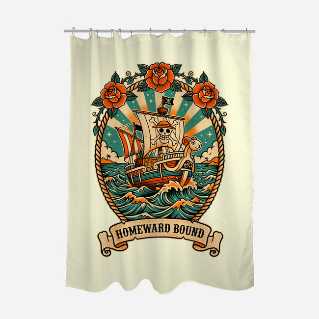 Oldschool Pirate Ship-None-Polyester-Shower Curtain-P1yu5h
