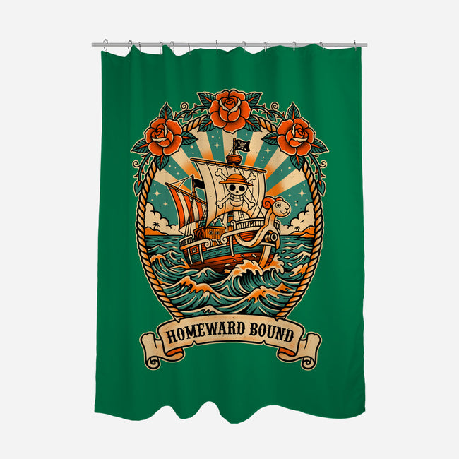 Oldschool Pirate Ship-None-Polyester-Shower Curtain-P1yu5h