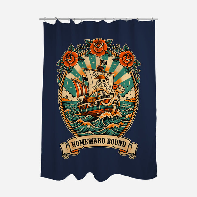 Oldschool Pirate Ship-None-Polyester-Shower Curtain-P1yu5h