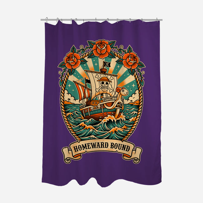 Oldschool Pirate Ship-None-Polyester-Shower Curtain-P1yu5h