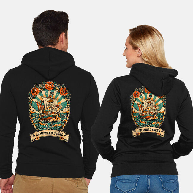 Oldschool Pirate Ship-Unisex-Zip-Up-Sweatshirt-P1yu5h