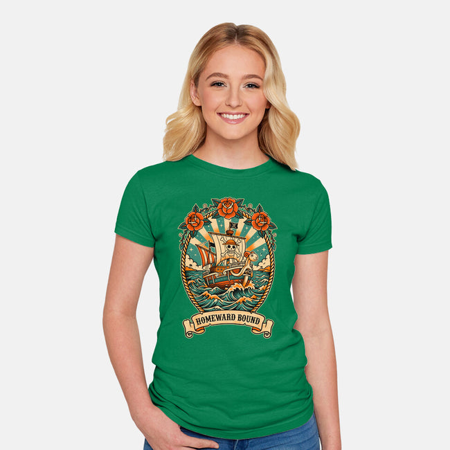 Oldschool Pirate Ship-Womens-Fitted-Tee-P1yu5h