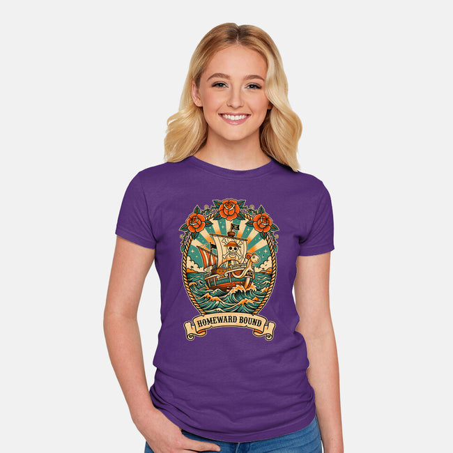 Oldschool Pirate Ship-Womens-Fitted-Tee-P1yu5h