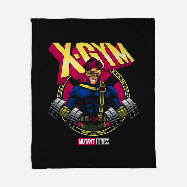 Mutant Fitness Cyclops-None-Fleece-Blanket-teesgeex