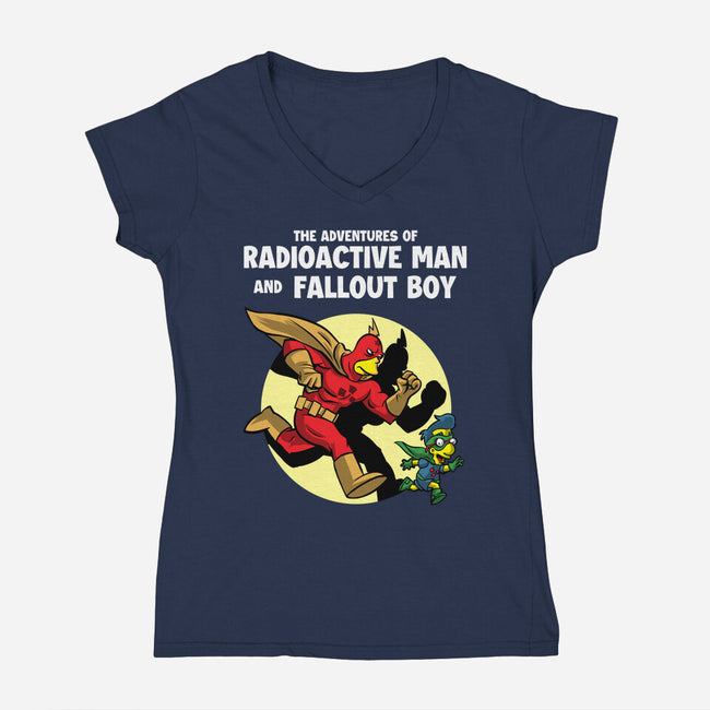 Radioactive Man-Womens-V-Neck-Tee-zascanauta