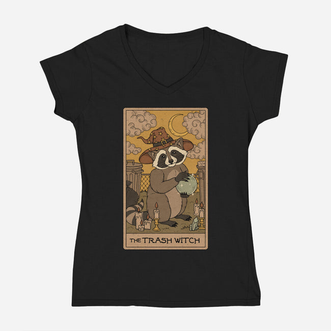 The Trash Witch-Womens-V-Neck-Tee-Thiago Correa