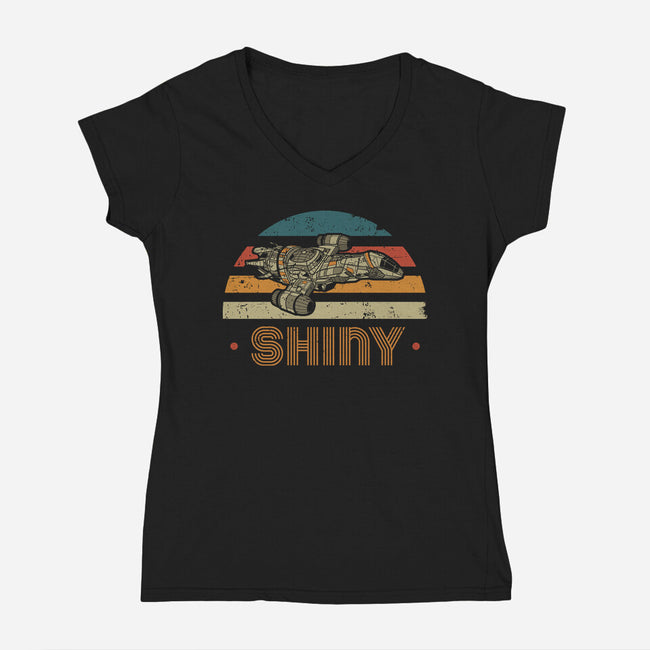 Retro Leaf On The Wind-Womens-V-Neck-Tee-retrodivision