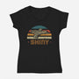 Retro Leaf On The Wind-Womens-V-Neck-Tee-retrodivision