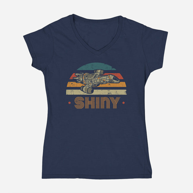 Retro Leaf On The Wind-Womens-V-Neck-Tee-retrodivision