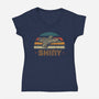 Retro Leaf On The Wind-Womens-V-Neck-Tee-retrodivision