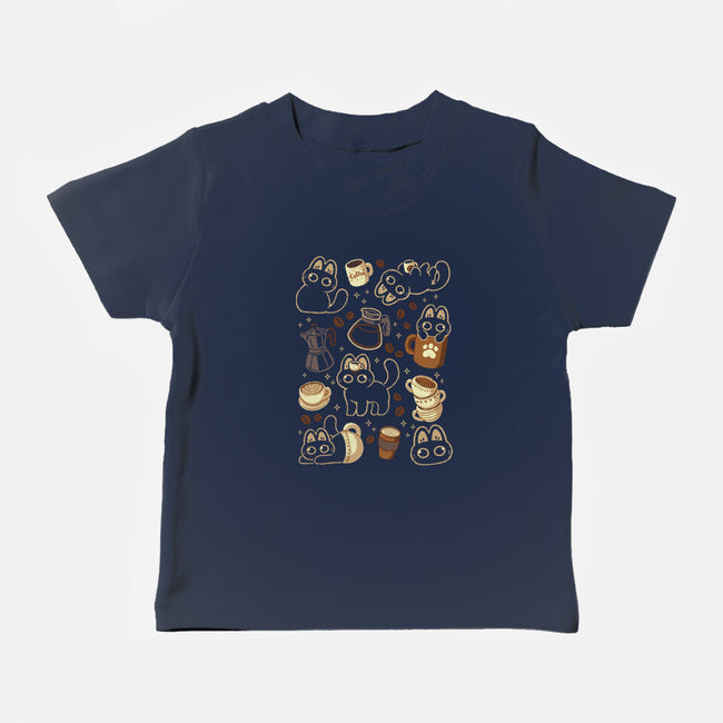Cute Cats And Coffee Lover-Baby-Basic-Tee-xMorfina