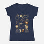 Cute Cats And Coffee Lover-Womens-V-Neck-Tee-xMorfina