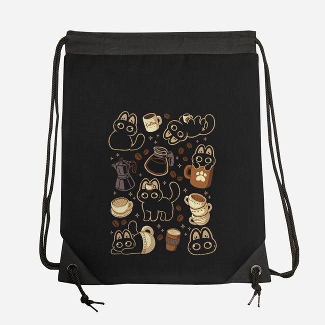Cute Cats And Coffee Lover-None-Drawstring-Bag-xMorfina